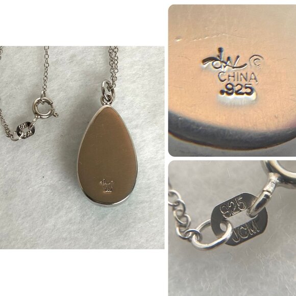 Sterling Silver 925 Southwest Bezel Set Turquoise Cabochon Pendant Necklace 18" - Picture 9 of 16